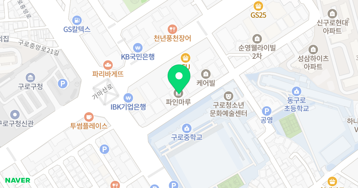 파인마루오피스텔 위치 지도 - 서울특별시 구로구 구로중앙로18길 17