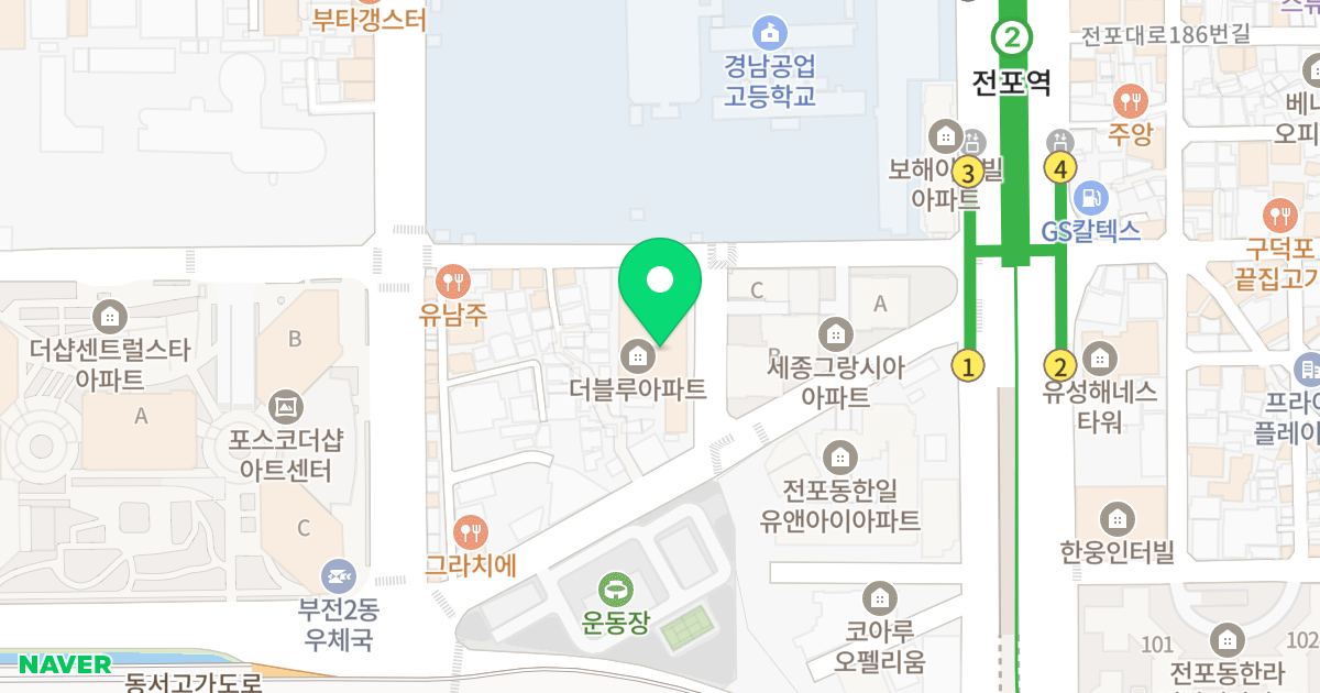 더블루 오피스텔 위치 지도 - 부산광역시 부산진구 전포대로171번길 26