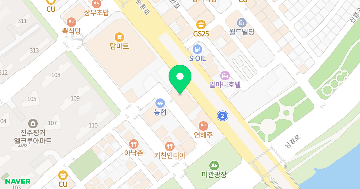 라온프라이빗 시티 럭스 위치 지도 - 경상남도 진주시 순환로 503