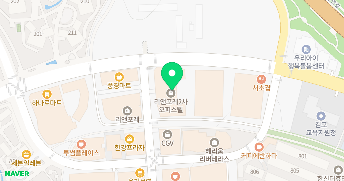 리앤포레Ⅱ 위치 지도 - 경기도 김포시 김포한강11로 312