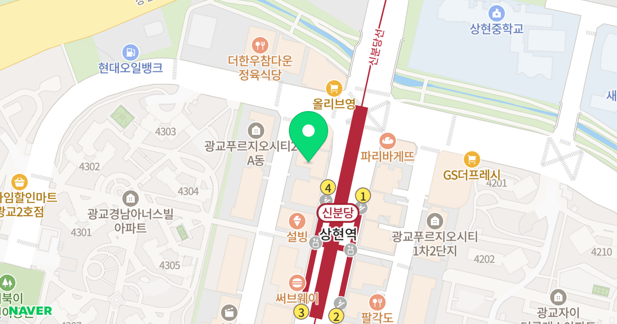 광교 티타워 위치 지도 - 경기도 용인시 수지구 광교중앙로 315
