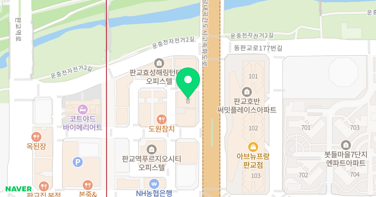 판교역 KCC웰츠타워 위치 지도 - 경기도 성남시 분당구 분당내곡로 155