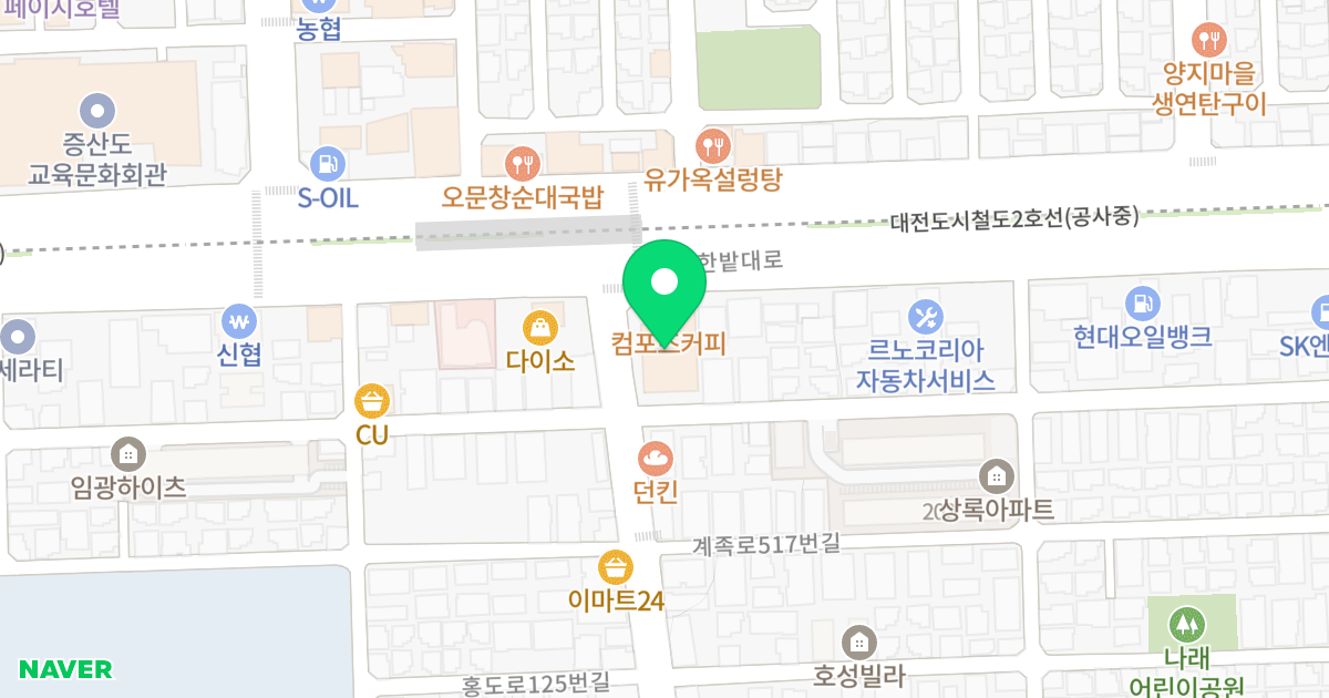 (251-1) 위치 지도 - 대전광역시 대덕구 한밭대로 1158