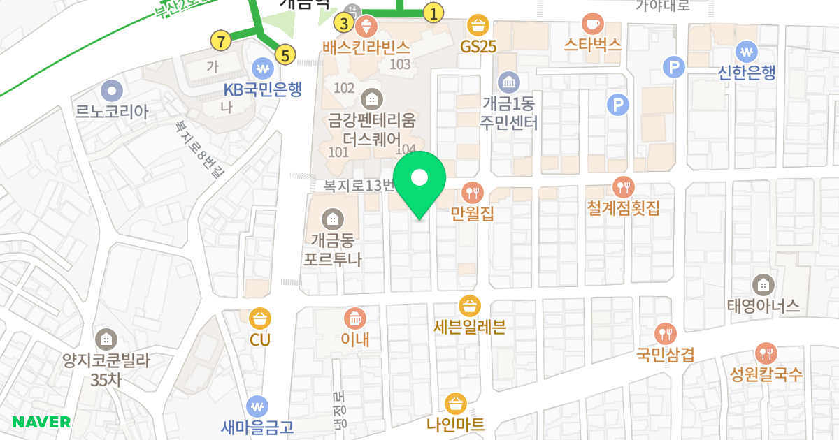 강산힐타워 위치 지도 - 부산광역시 부산진구 복지로13번길 18-6