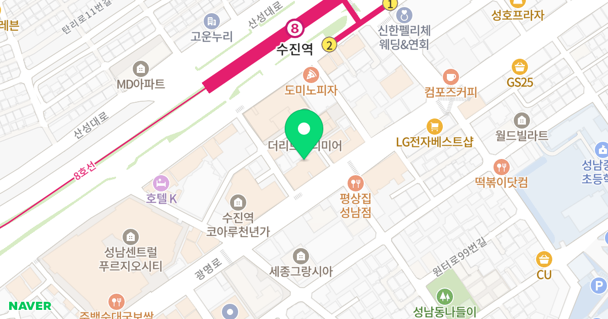 예담팰리스 위치 지도 - 경기도 성남시 중원구 광명로 107