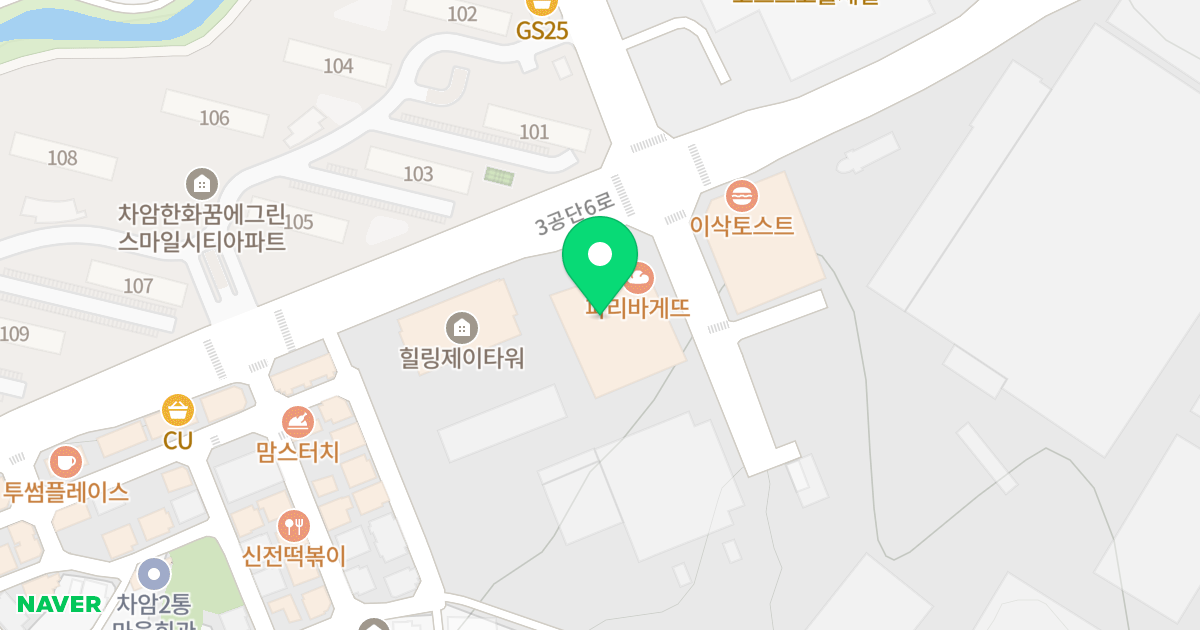 천안비즈타워 위치 지도 - 충청남도 천안시 서북구 3공단6로 58-8