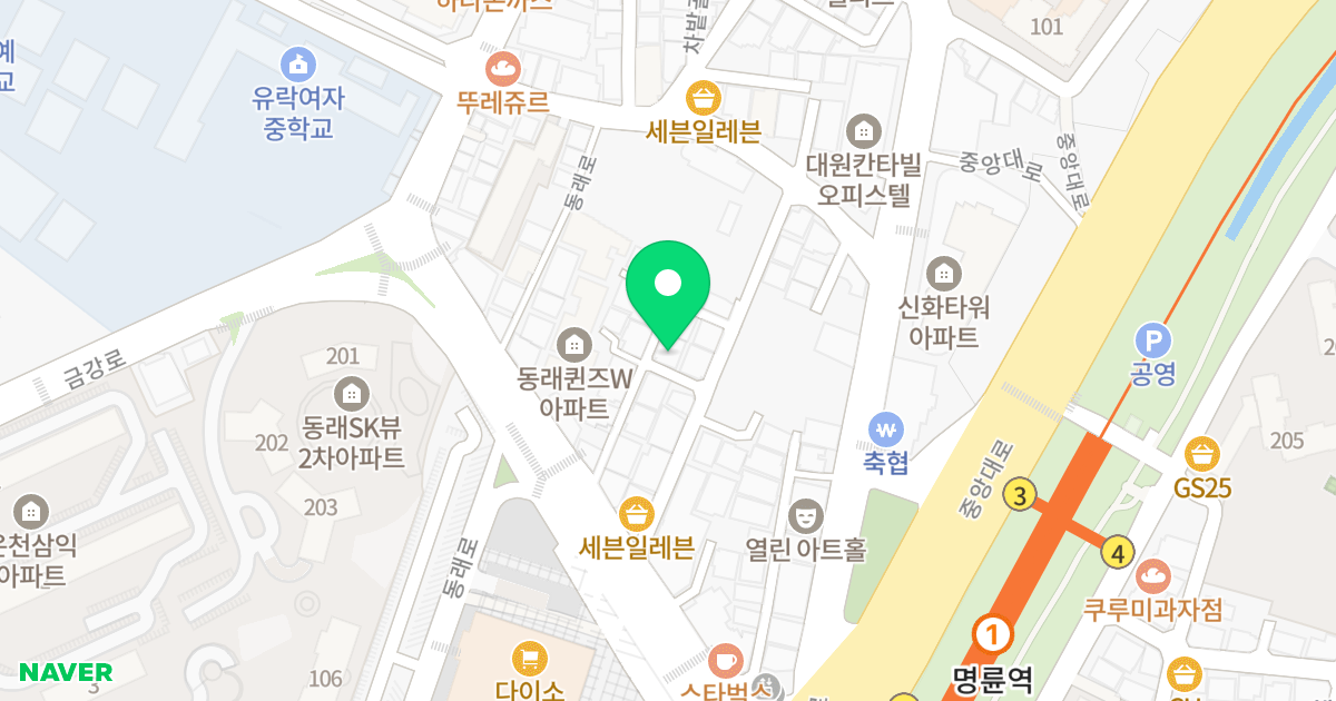 행복드림 위치 지도 - 부산광역시 동래구