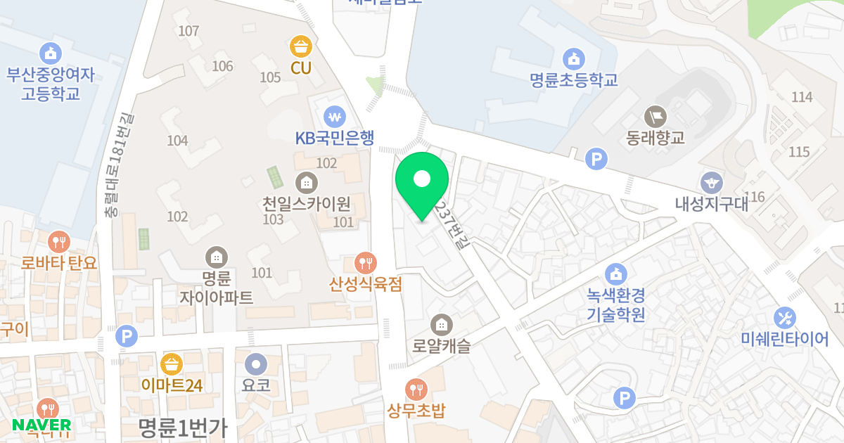 블루파크 위치 지도 - 부산광역시 동래구 충렬대로237번길 139