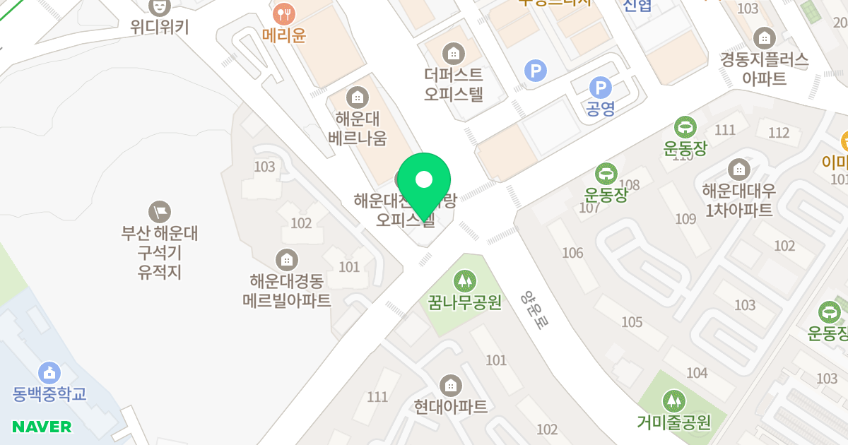 파크브라이언오피스텔 위치 지도 - 부산광역시 해운대구 해운대로774번길 33