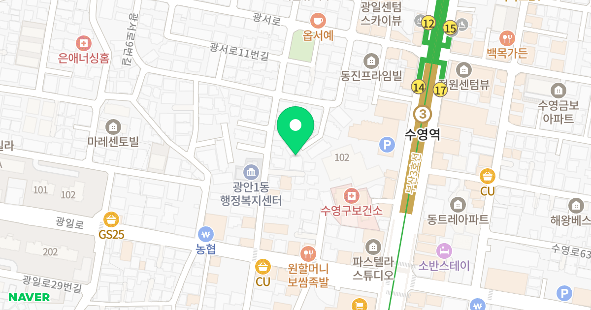 아리스타 [ARISTA] 위치 지도 - 부산광역시 수영구 광일로14번길 18-5
