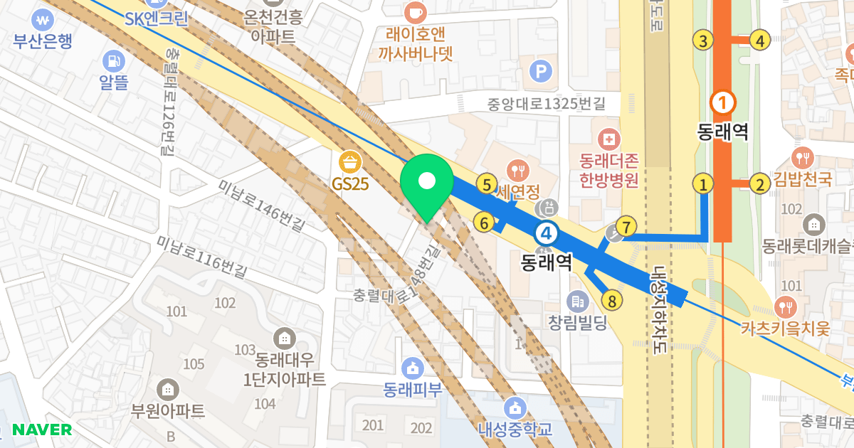 아도로힐타운 위치 지도 - 부산광역시 동래구 충렬대로148번길 6