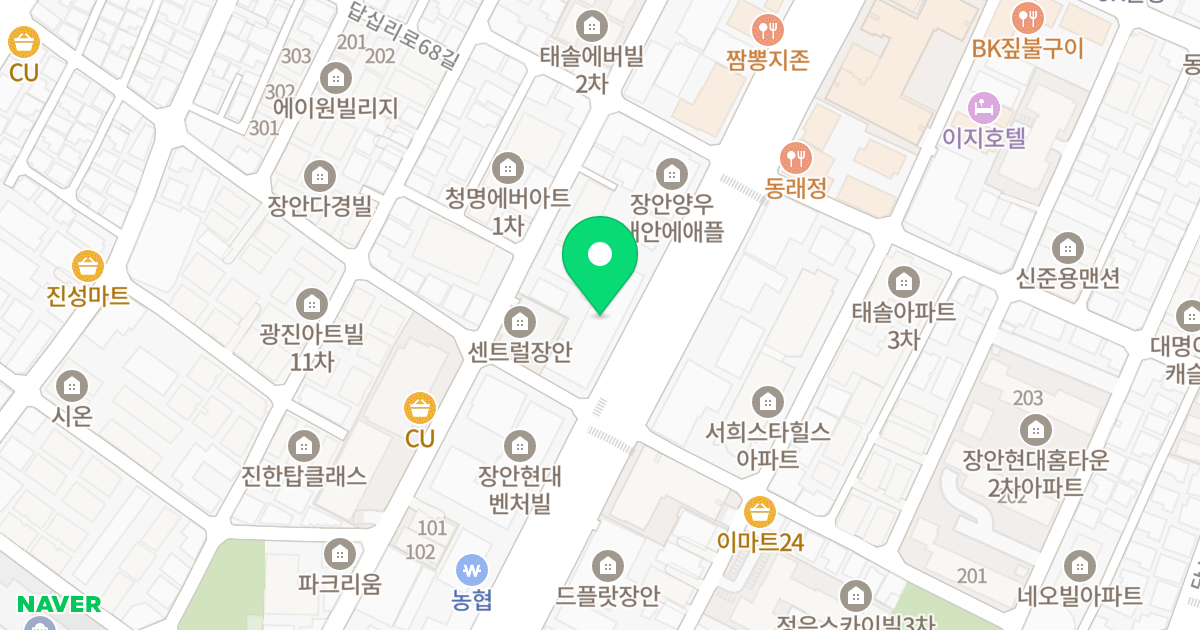 현대썬앤빌601 위치 지도 - 서울특별시 동대문구 장한로 91