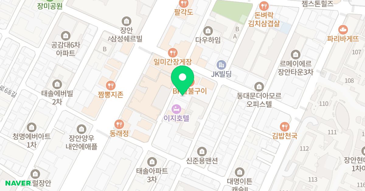 코지언 레지던스 위치 지도 - 서울특별시 동대문구 장한로26가길 31