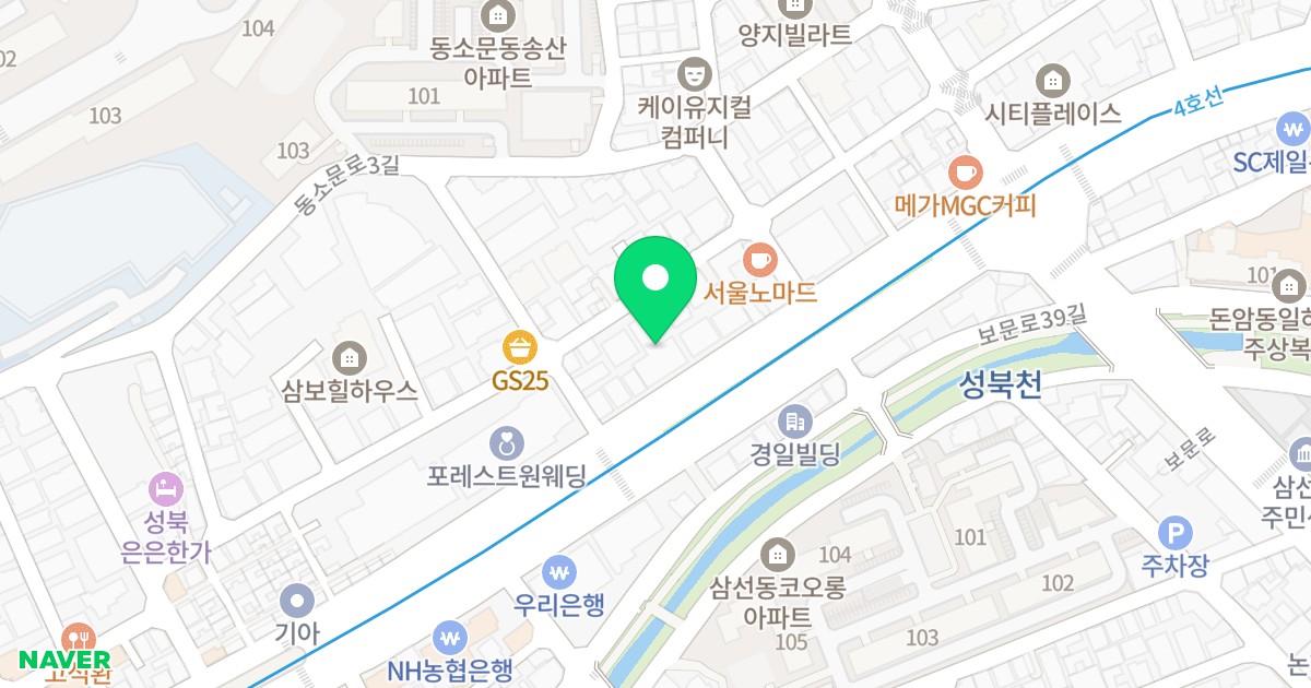 (118) 위치 지도 - 서울특별시 성북구 동소문로 53