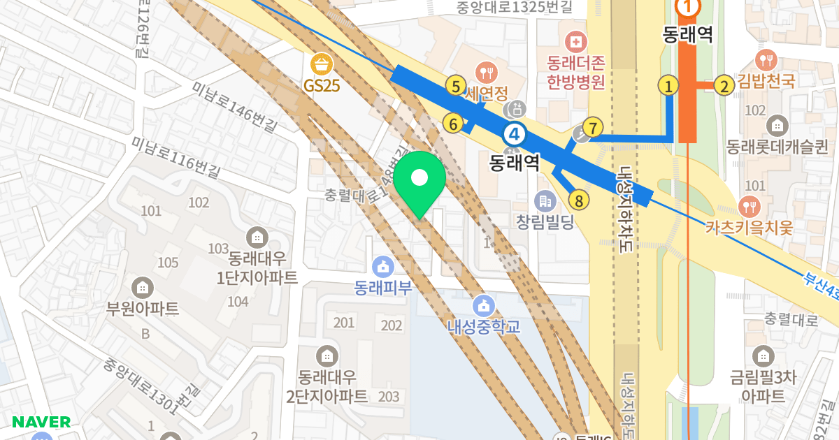 베스아이 윈 위치 지도 - 부산광역시 동래구 중앙대로1307번길 26-7