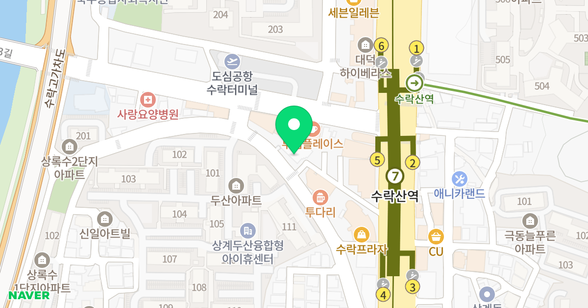 수락네스트죤 위치 지도 - 서울특별시 노원구 동일로241길 44