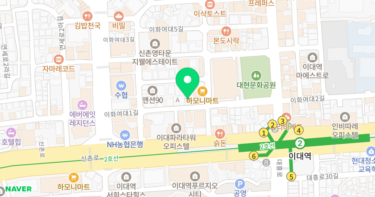 이대다올노블리움2차 위치 지도 - 서울특별시 서대문구 이화여대1길 28