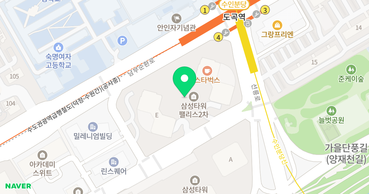 타워팰리스 위치 지도 - 서울특별시 강남구 언주로30길 57