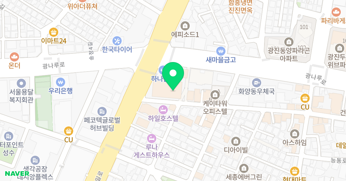 광진캠퍼스시티 위치 지도 - 서울특별시 광진구