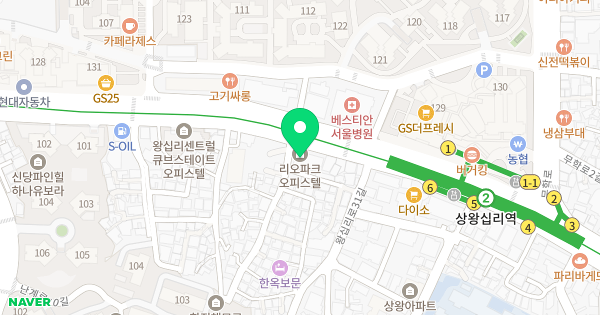 리오파크 오피스텔 위치 지도 - 서울특별시 성동구 왕십리로 385