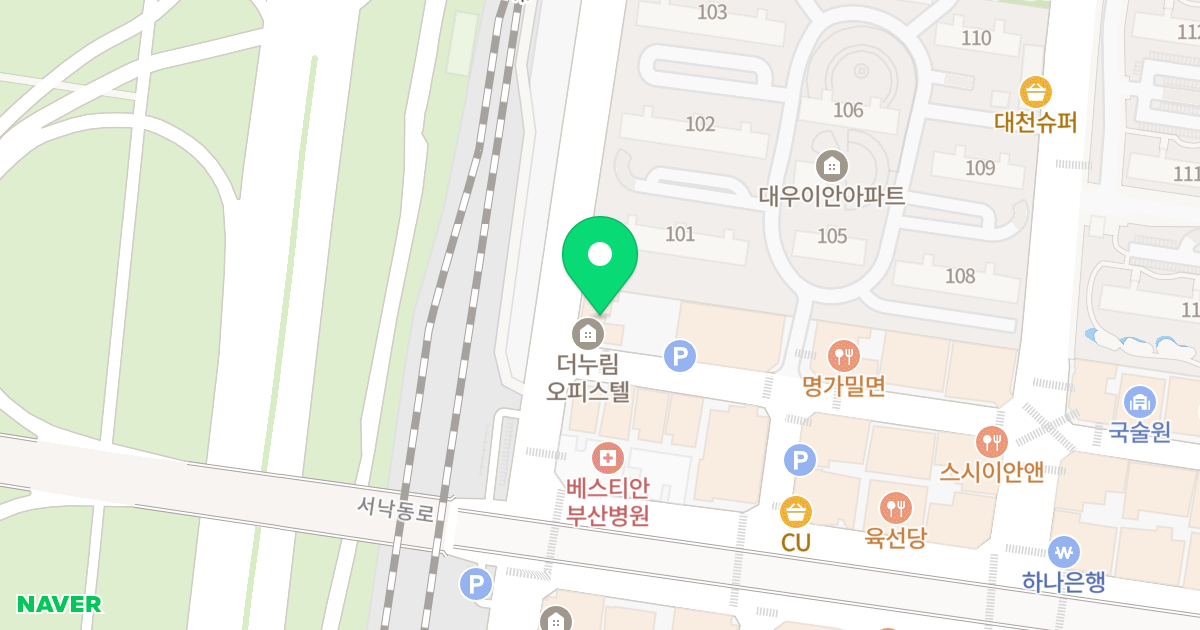 화명동 더누림 오피스텔 위치 지도 - 부산광역시 북구
