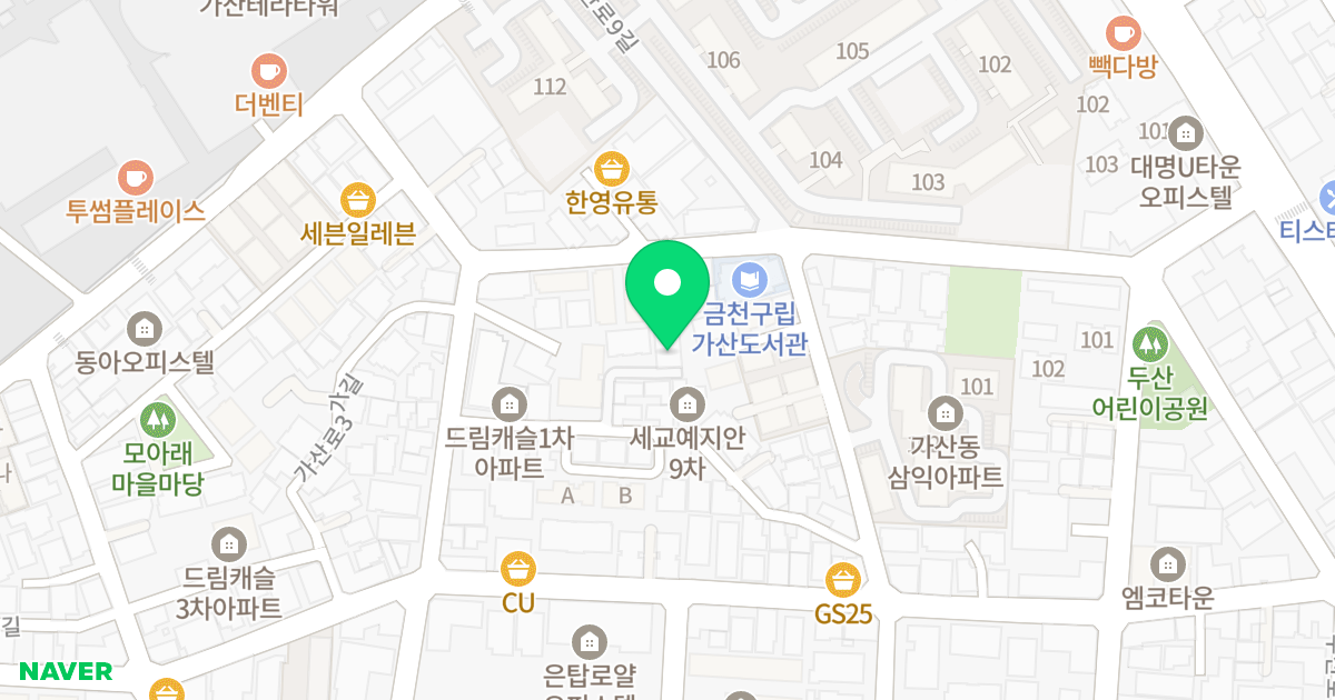 신현빌B동 위치 지도 - 서울특별시 금천구 두산로9가길 26