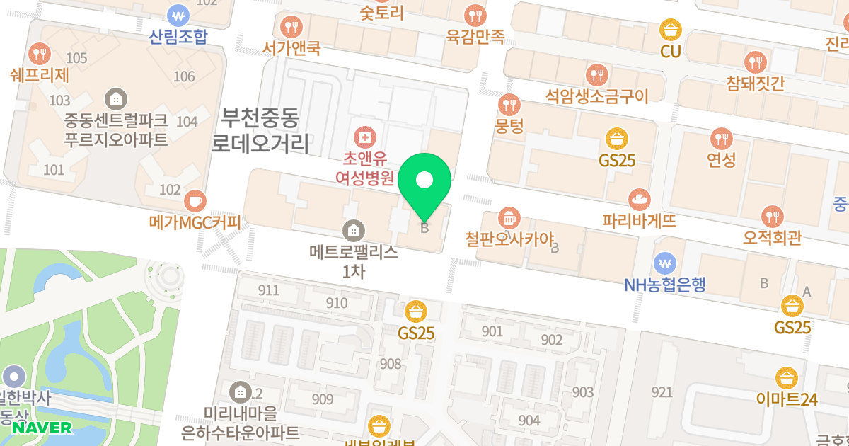 메트로팰리스1 비동 위치 지도 - 경기도 부천시 원미구  203