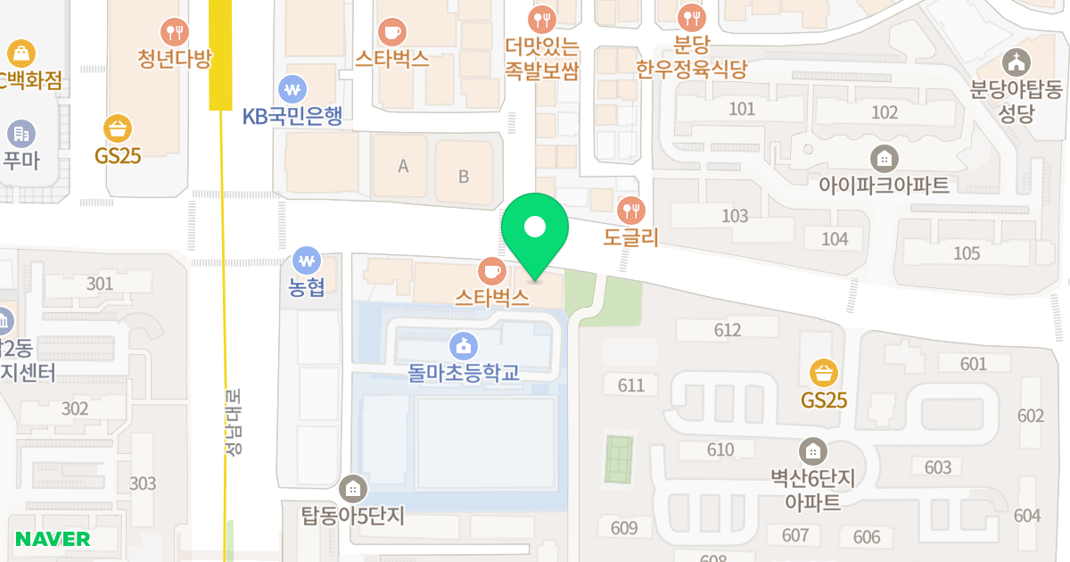 프리아오피스텔 위치 지도 - 경기도 성남시 분당구 야탑로 106