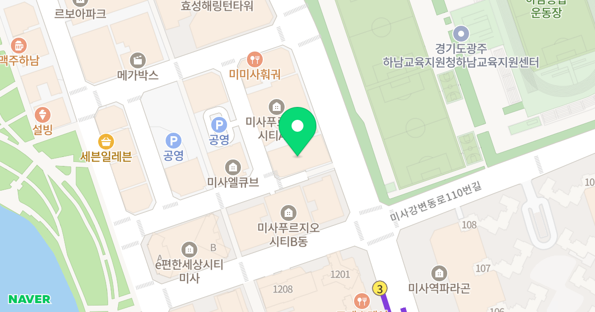 더랜드시티 위치 지도 - 경기도 하남시 미사강변동로 121