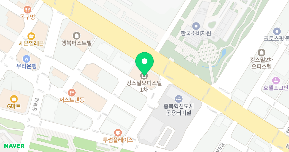 킹스밀오피스텔 1차 위치 지도 - 충청북도 음성군 맹동면 원중로 1374