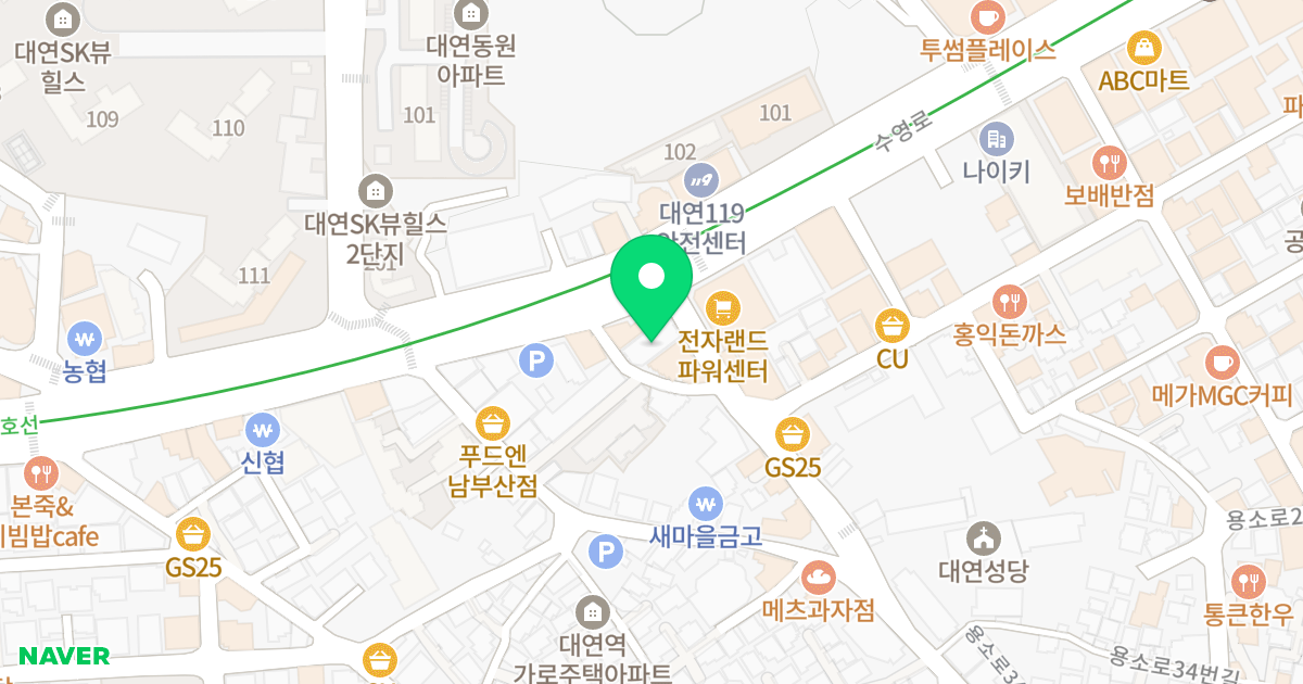 제이캐슬 위치 지도 - 부산광역시 남구 수영로 276-1