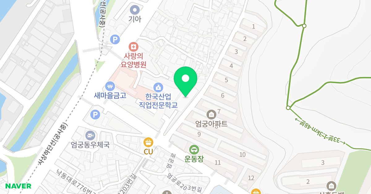담덕엄궁온천타워 위치 지도 - 부산광역시 사상구 엄궁로 204