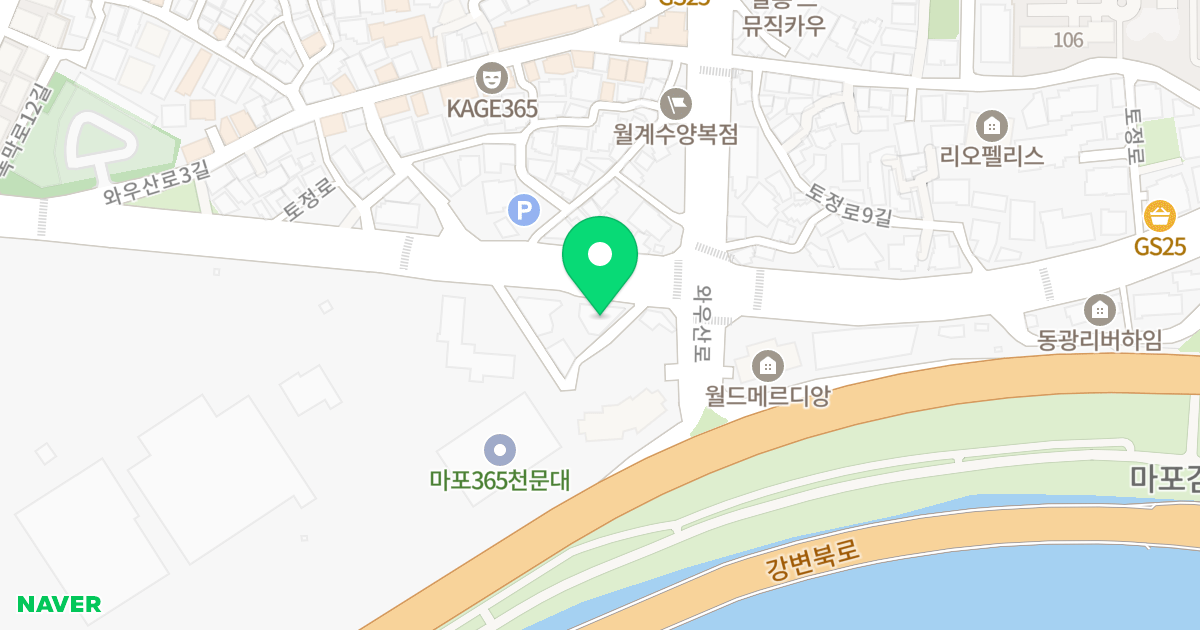 오벨리스크 위치 지도 - 서울특별시 마포구 토정로 104