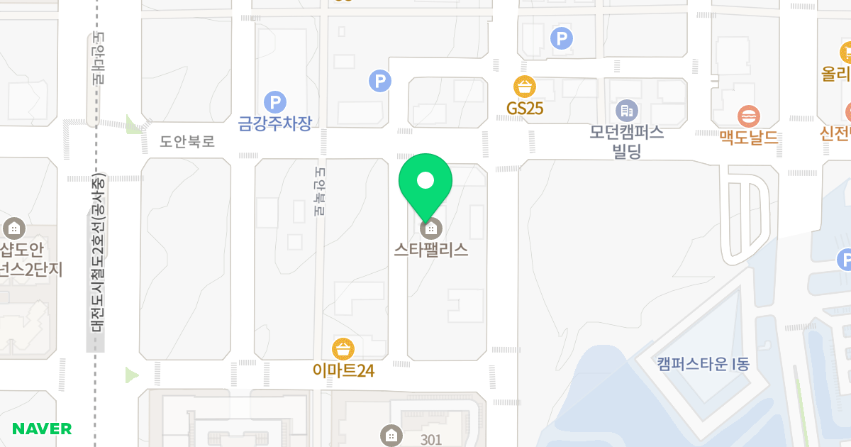 스타펠리스오피스텔 위치 지도 - 대전광역시 유성구 도안북로 54-64