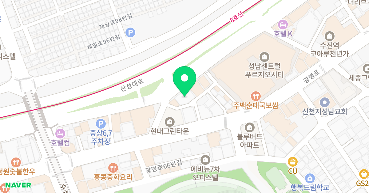 미래타운오피스텔 위치 지도 - 경기도 성남시 중원구 산성대로 162