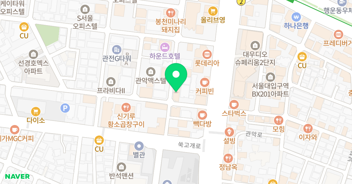 J.NEST 위치 지도 - 서울특별시 관악구 남부순환로220길 39