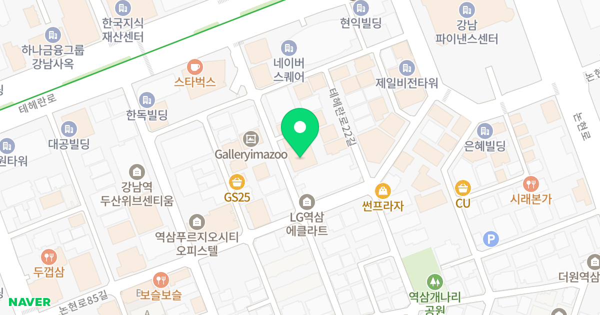 메이플라워멤버스빌오피스텔 위치 지도 - 서울특별시 강남구 테헤란로20길 15