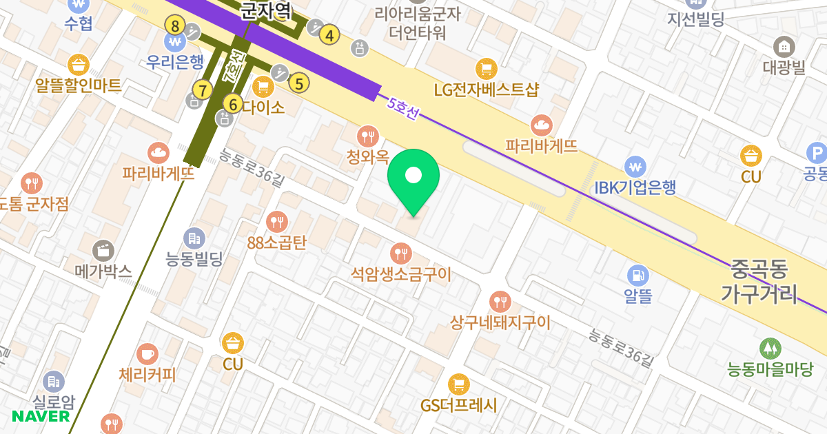 (222-7) 위치 지도 - 서울특별시 광진구