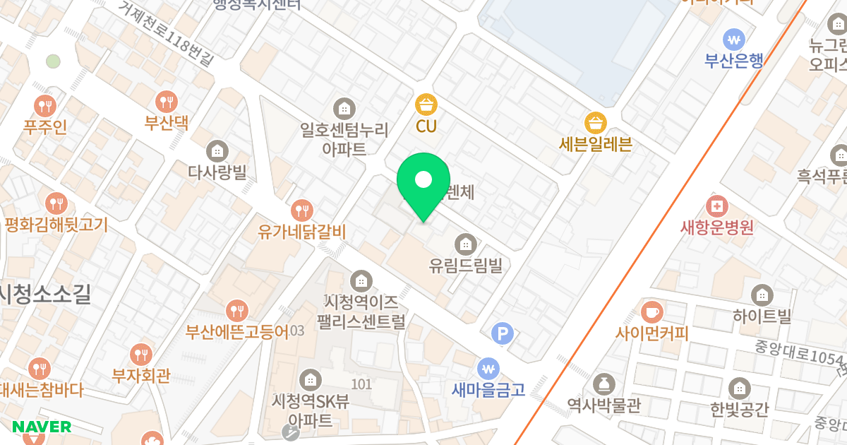 연산 파밀리에 위치 지도 - 부산광역시 연제구 거제천로118번길 54