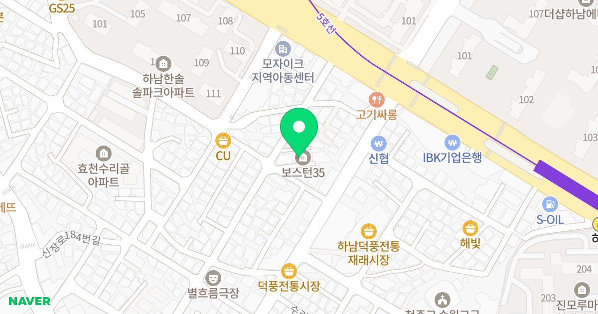Boston35 위치 지도 - 경기도 하남시 수리북로27번길 12-3