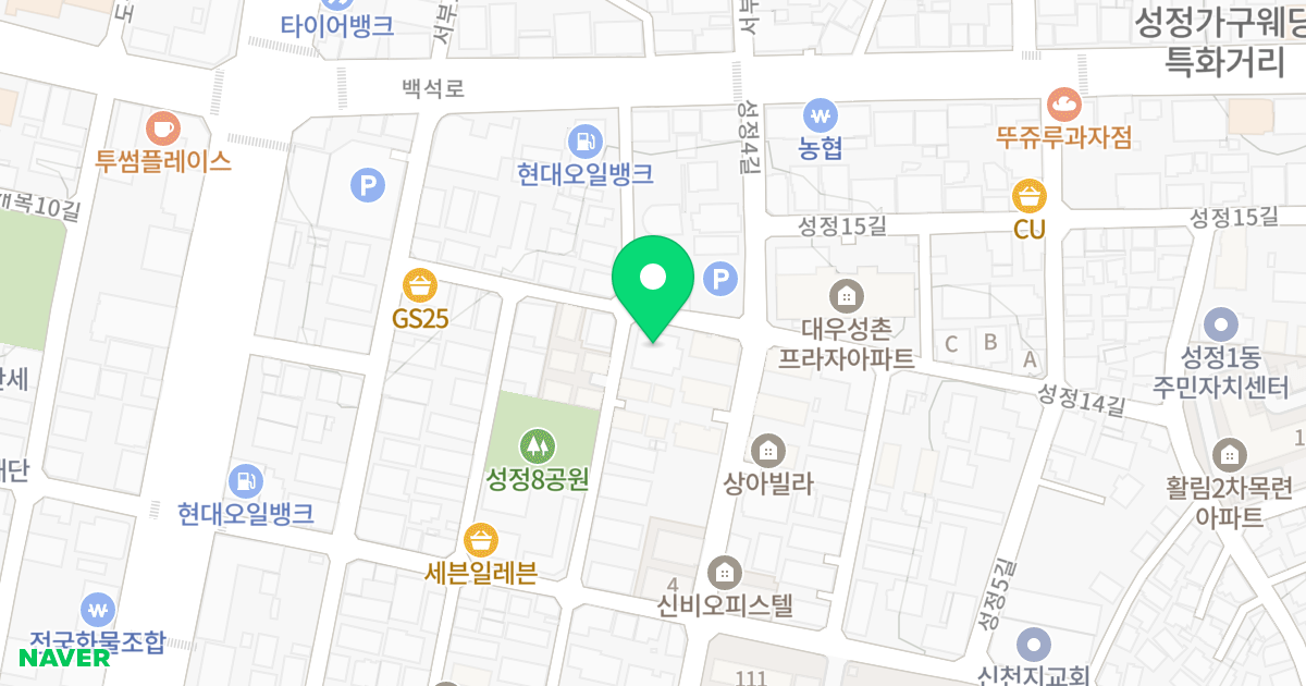 제1동 위치 지도 - 충청남도 천안시 서북구 성정3길 34