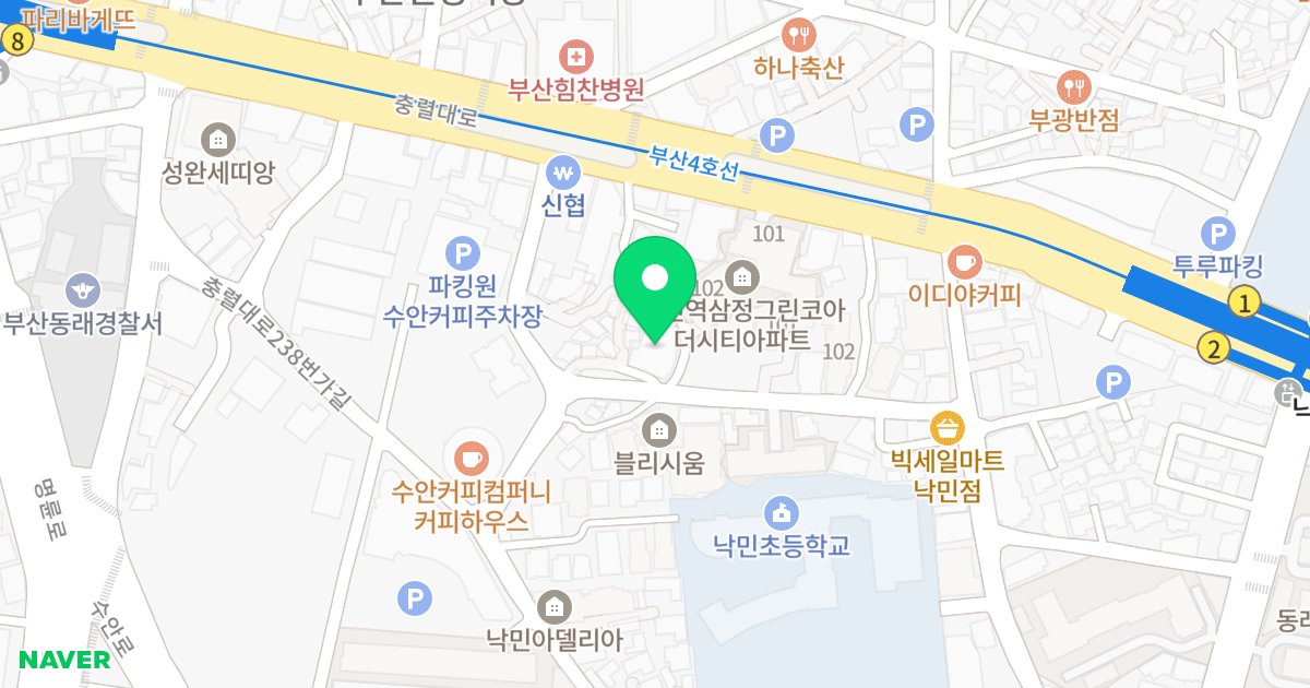 오름캐슬 위치 지도 - 부산광역시 동래구 충렬대로258번길 20