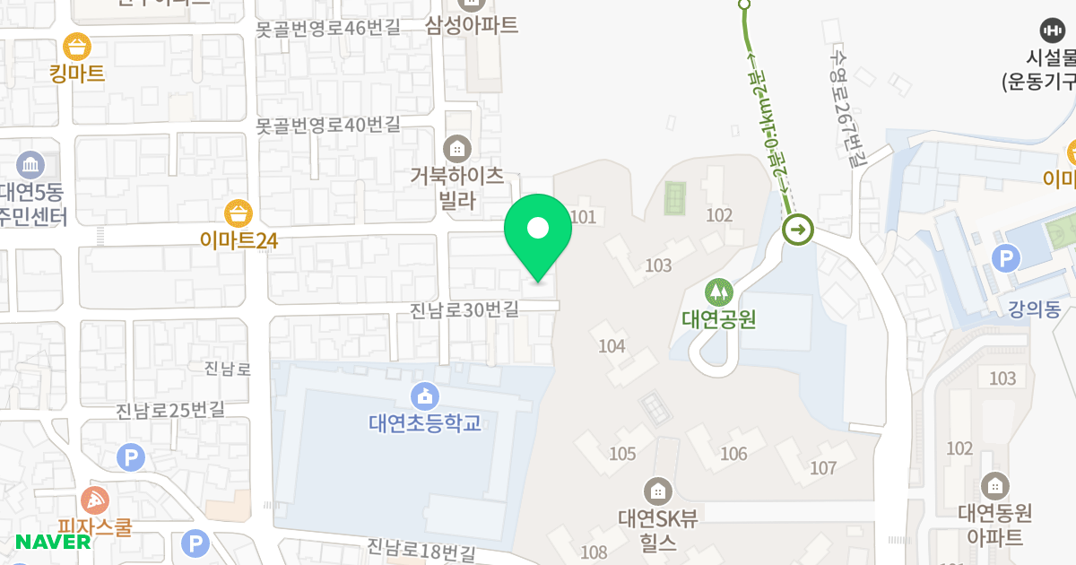 드림하이 위치 지도 - 부산광역시 남구 진남로30번길 27