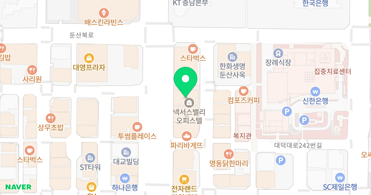 넥서스밸리 위치 지도 - 대전광역시 서구 대덕대로 248