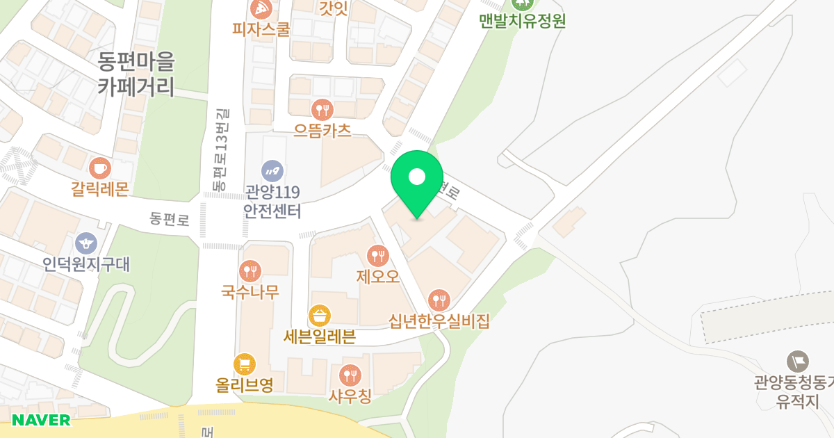 거성아우룸팰리스 위치 지도 - 경기도 안양시 동안구 동편로 24-3