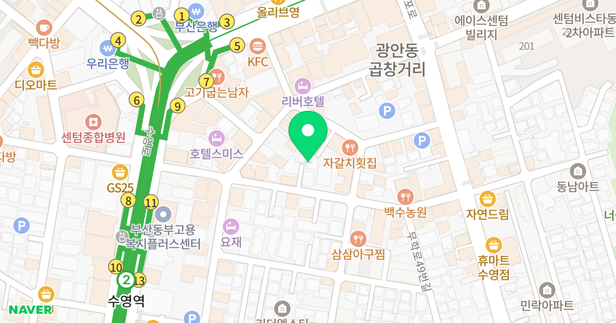부일 센텀 스타 위치 지도 - 부산광역시 수영구 수영로680번길 27-6