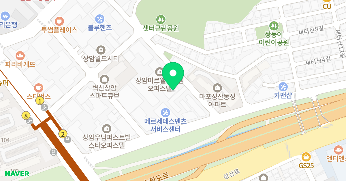 상암 카리스 다올림 오피스텔 위치 지도 - 서울특별시 마포구 모래내로3길 7