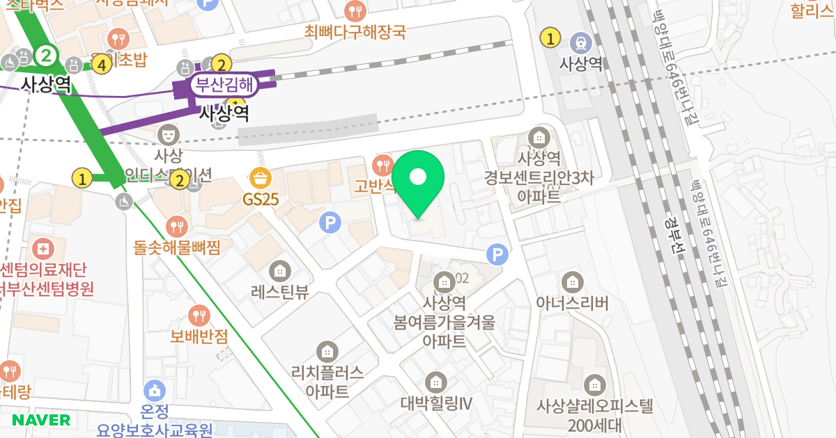 파밀리아 위치 지도 - 부산광역시 사상구 사상로170번길 27