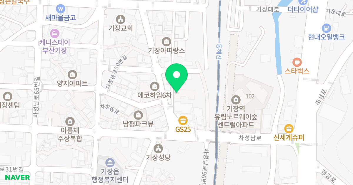 에이원더시티 위치 지도 - 부산광역시 기장군 기장읍 차성남로89번길 6-6