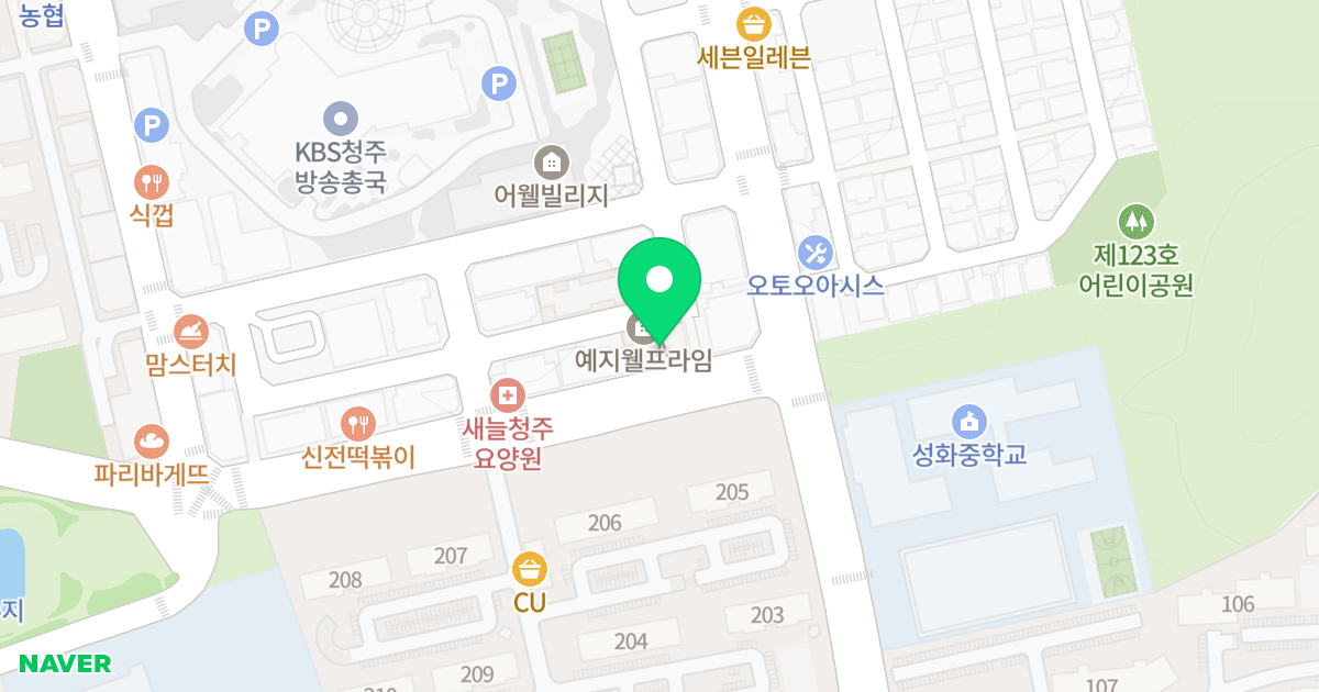 예지웰프라임A동 위치 지도 - 충청북도 청주시 서원구 장전로 89